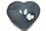 Polished Orca Agate Heart - Madagascar #249171-1